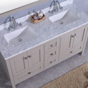 Legion Furniture WT7360-G 61 Inch Vanity Set with Mirror in Warm Gray, No Faucet