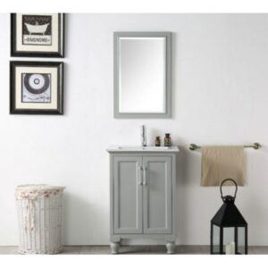 Legion Furniture WT7360-G 61 Inch Vanity Set with Mirror in Warm Gray, No Faucet