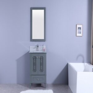 Legion Furniture WT7424-GG 24 Inch Vanity Set with Mirror in Gray, No Faucet