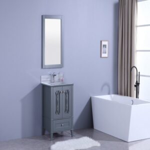 Legion Furniture WT7424-GG 24 Inch Vanity Set with Mirror in Gray, No Faucet