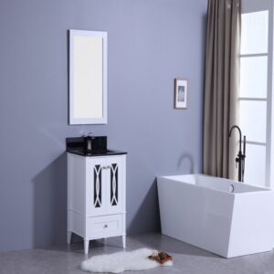 Legion Furniture WT7424-WB 24 Inch Vanity Set with Mirror in White, No Faucet