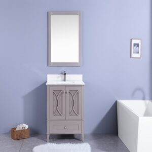 Legion Furniture WT7430-GW 30 Inch Vanity Set with Mirror in Gray, No Faucet