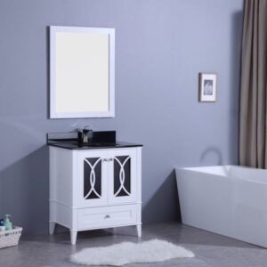 Legion Furniture WT7430-WB 30 Inch Vanity Set with Mirror in White, No Faucet