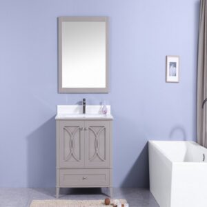 Legion Furniture WT7436-GW 36 Inch Vanity Set with Mirror in Gray, No Faucet