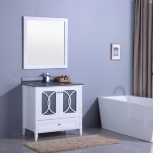 Legion Furniture WT7436-WT 36 Inch Vanity Set with Mirror in White, No Faucet