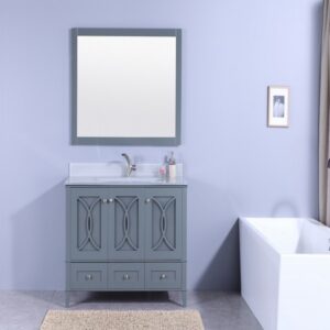 Legion Furniture WT7448-GG 48 Inch Vanity Set with Mirror in Gray, No Faucet