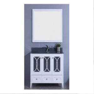 Legion Furniture WT7448-WT 48 Inch Vanity Set with Mirror in White, No Faucet