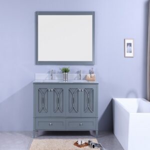 Legion Furniture WT7460-GG 60 Inch Vanity Set with Mirror in Gray, No Faucet