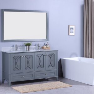 Legion Furniture WT7460-GG 60 Inch Vanity Set with Mirror in Gray, No Faucet