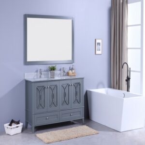 Legion Furniture WT7460-GG 60 Inch Vanity Set with Mirror in Gray, No Faucet