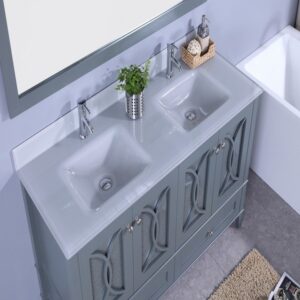 Legion Furniture WT7460-GG 60 Inch Vanity Set with Mirror in Gray, No Faucet