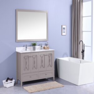 Legion Furniture WT7460-GW 60 Inch Vanity Set with Mirror in Gray, No Faucet