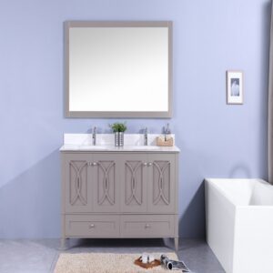 Legion Furniture WT7460-GW 60 Inch Vanity Set with Mirror in Gray, No Faucet