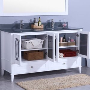 Legion Furniture WT7460-WT 60 Inch Vanity Set with Mirror in White, No Faucet