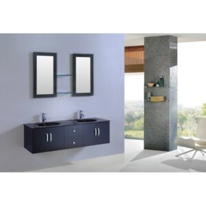 Legion Furniture WT9001D 60 Inch Vanity Set with Mirror in Espresso, No Faucet