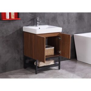 Legion Furniture WT9324-24-PVC 24 Inch Bathroom Vanity with Mirror and Side Cabinet