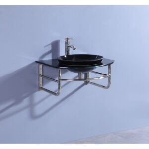 Legion Furniture WTB072 23.6 Inch Sink in Black, No Faucet