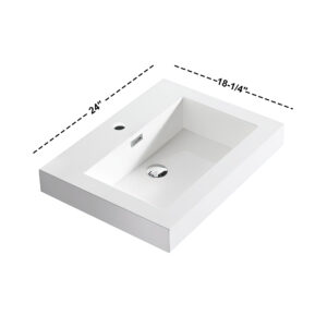 Dowell Topmount Bathroom Resin Basin 000 2418BP