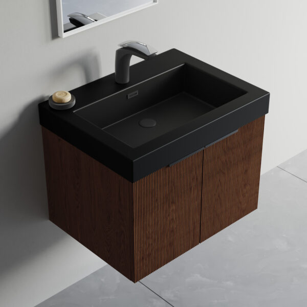 Dowell Topmount Bathroom Black Resin Basin 000 2418BP-BL