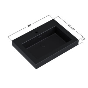 Dowell Topmount Bathroom Black Resin Basin 000 2418BP-BL