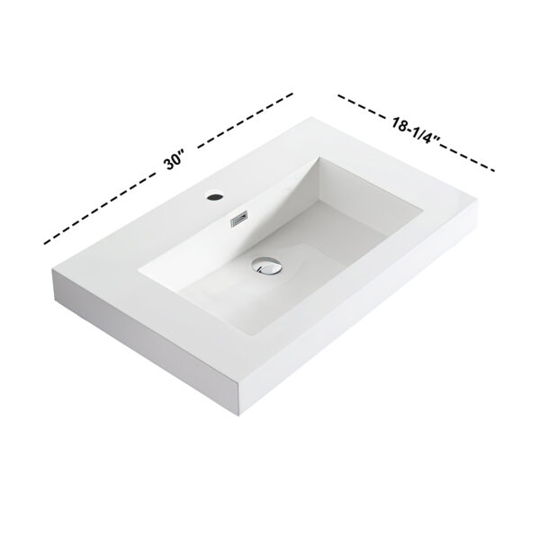 Dowell Topmount Bathroom Resin Basin 000 3018BP