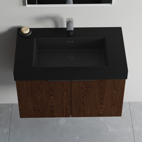 Dowell Topmount Bathroom Black Resin Basin 000 3018BP-BL