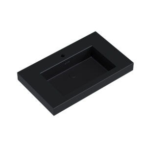 Dowell Topmount Bathroom Black Resin Basin 000 3018BP-BL