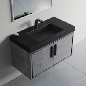 Dowell Topmount Bathroom Black Resin Basin 000 3618BP-BL