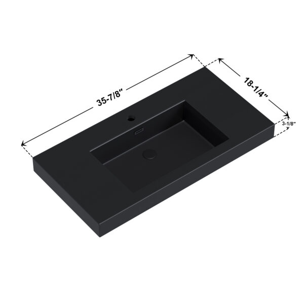 Dowell Topmount Bathroom Black Resin Basin 000 3618BP-BL