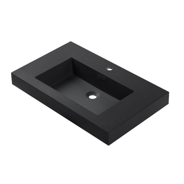 Dowell Topmount Bathroom Black Resin Basin 000 3018BP-BL