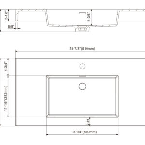 Dowell Topmount Bathroom Resin Basin 000 3618BP-MG