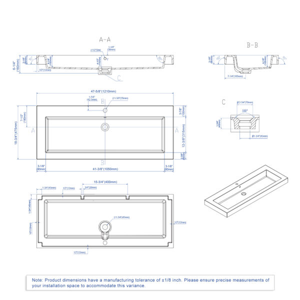 Dowell Topmount Bathroom Resin Basin 000 4818BP-RS