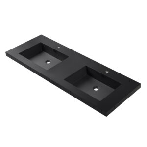 Dowell Topmount Bathroom Black Resin Basin 000 6122BP-BL