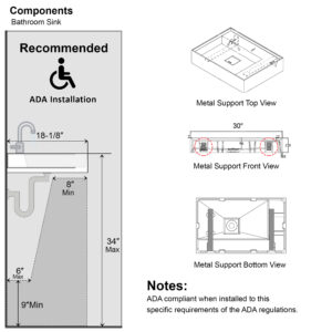 Dowell Wall Mounted Bathroom Sink 070 3018 – ADA