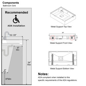 Dowell Wall Mounted Bathroom Sink 070 3618