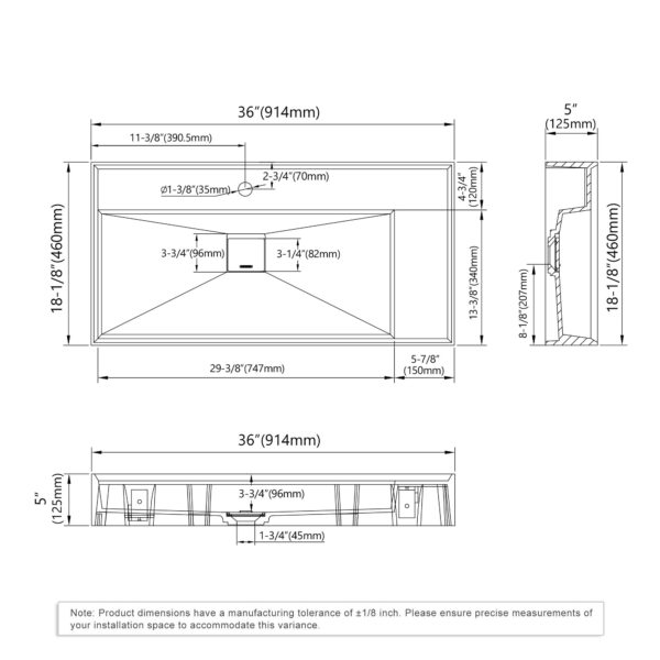 Dowell Wall Mounted Bathroom Sink 070 3618