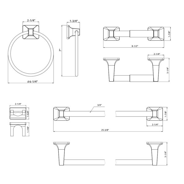 Dowell 4-Piece Bathroom Accessory Kit-1005 41