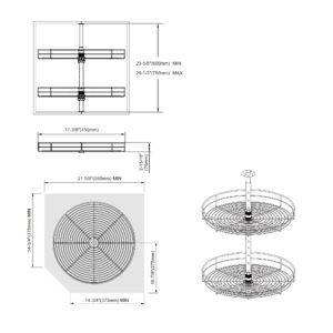 Dowell 30″H Wall Corner Lazy Susan-4001 360D