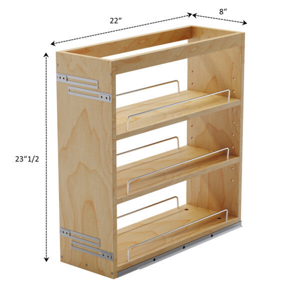 Dowell 8″ Base Pullout Organizer with Adjustable Shelves-4004 0824