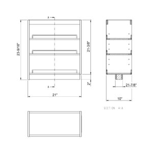 Dowell 10″ Base Pullout Organizer with Adjustable Shelvess-4004 1024