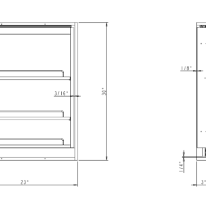 Dowell 3″ Base Filler Pullout with Adjustable Shelves-4005 0330