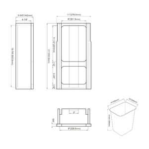 Dowell Pullout Waste Basket for B15-4006 0115