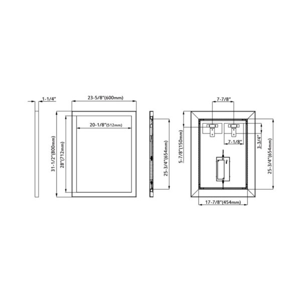 Dowell Black Alu Frame Mirror 5005 2431