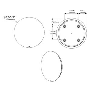 Dowell Round Tunnel Look LED Mirror 5006 027 10ML