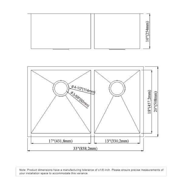 Dowell Undermount Kitchen Sinks Handcrafted Series-6002 3320