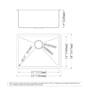 Dowell Undermount Kitchen Sinks Handcrafted Small-Radius Corner Series-6008 2318C