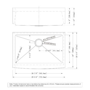 Dowell Undermount Kitchen Sinks Handcrafted Small-Radius Corner Series-6008 3021