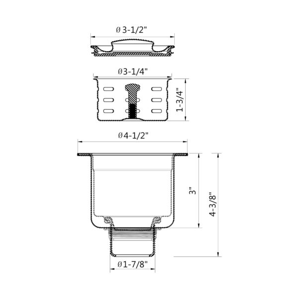 Dowell Sinks Accessories All Stainless Steel Strainer-6011 02