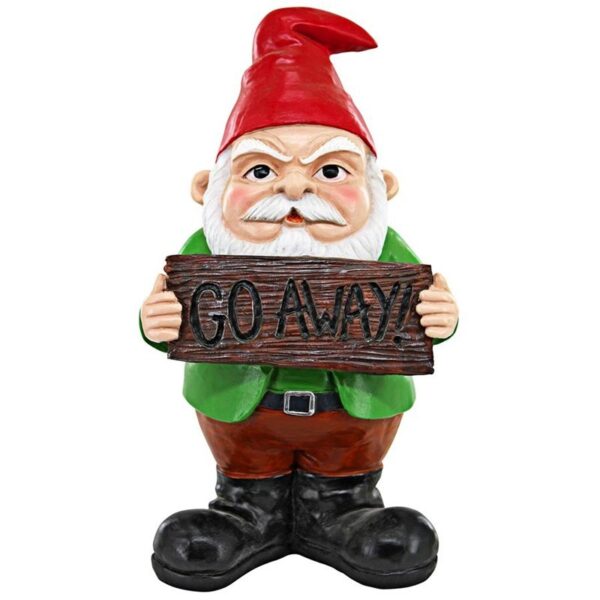 Design Toscano AL170011 4 1/2 Inch Go Away Sign Gnome Statue