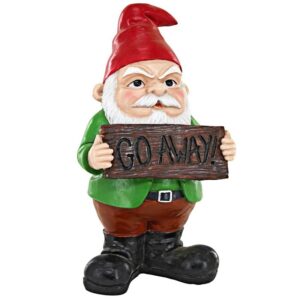 Design Toscano AL170011 4 1/2 Inch Go Away Sign Gnome Statue